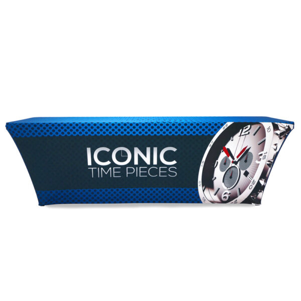 8 ft. Stretch Table Throw 3-sided or 4 sided with Custom Print