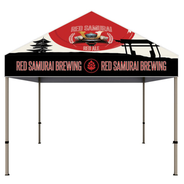 10 ft. Steel Canopy Tent, Full Color Print with White Trim