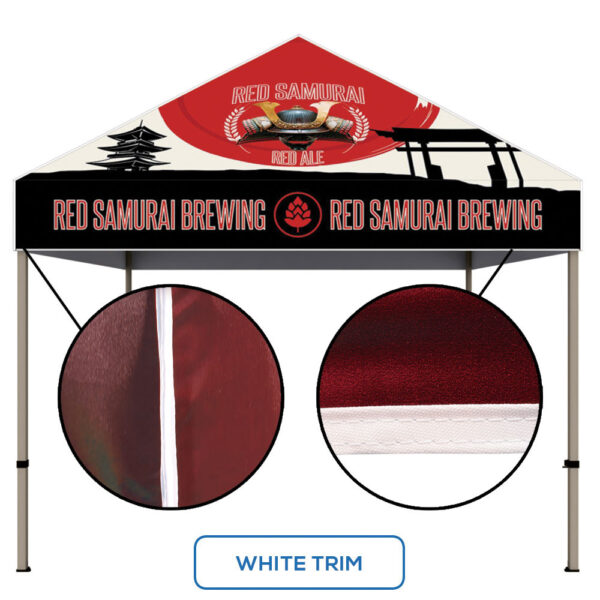 10 ft. Steel Canopy Tent, Full Color Print with White Trim - Image 2